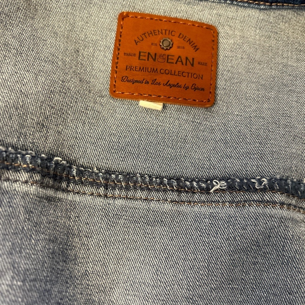 Denim Distressed Jean Jacket by Authentic Denim EN JEAN Collection Sz-M Z12 - Picture 7 of 10